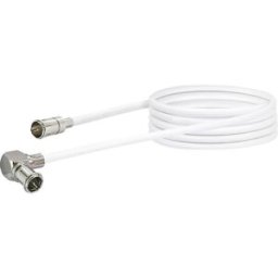 Schwaiger antenne Câble de raccordement [1x F à raccord rapide - 1x Mini DAT mâle] 1.50 m 90 dB blanc