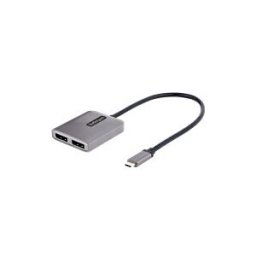 StarTech.com 2-Port USB-C MST Hub, USB Type-C to 2x DisplayPort Multi-Monitor Adapter for Laptop, Dual-DP up to 4K 60Hz w/ DP 1.4 Alt Mode DSC, HDR, 1ft (30cm) Cable, USB Bus-Powered - Multi-Stream Transport Hub (MST14CD122DP) - repartiteur video/audio