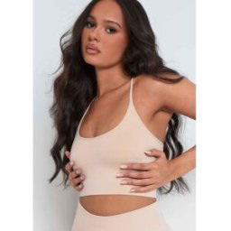 Missy Empire Sport Cross Strap Seamless Gym Crop Top Pierre 12 (M) Female
