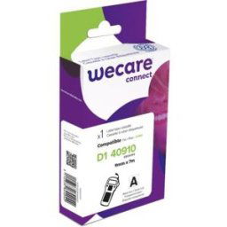 Ruban Wecare D1 9 mm compatible Dymo 40910 S0720670 écriture noire sur fond transparent