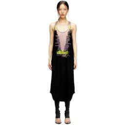 Diesel - Robe débardeur sans manches avec imprimé paroles - Robes - Femme - Noir S