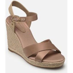 SATIN HIGH WEDGE ESP par Tommy Hilfiger Beige 39 Femme
