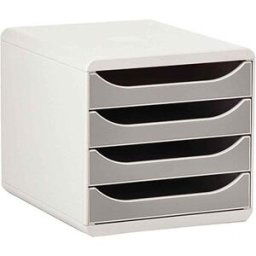 Exacompta Caisson de classement à 4 tiroirs Big Box - gris/2 tons