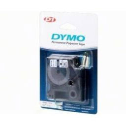 Ruban D1 Dymo polyester Noir sur Blanc 12 mm x 5,5 m S0718061