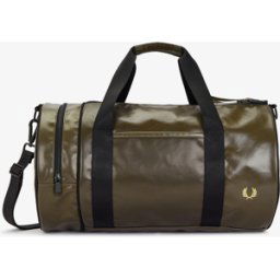 Fred Perry Sac de voyage TONAL CLASSIC BARREL vert/gold en cuir male
