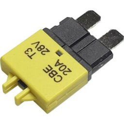 Hansor Circuit Breaker Standard, type 3, Manual Reset, 20A CBE3 Series 20A Disjoncteur pour fusible plat standard 20 A jaune 1 pc(s)