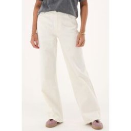 Jean en denim blanc avec perles fantaisie My Jewellery Blanc femme