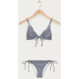 Ensemble de bikini bleu marineà rayures My Jewellery Bleu foncé L femme