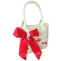 Sac Bandouliere Lyo Petit sac shopping Kimmidoll beige Collection Satin Blanc