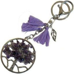 Porte clé Sud Trading Porte clefs ou Bijou de sac Arbre de vie - Violet Violet