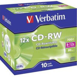 CD-RW vierge 700 Mo Verbatim 43148 10 pc(s) jewelcase réinscriptible