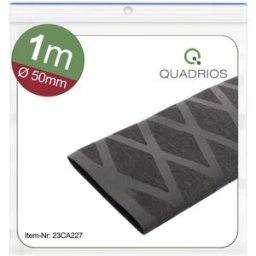 Quadrios 23CA227 Gaine thermorétractable sans colle noir 50 mm 25 mm Taux de retreint:2:1 1 m