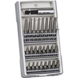 Bosch Accessories X-Pro 2607017037 Jeu dembouts 25 pièces cruciforme Phillips, vis Pozidriv, TORX® intérieur