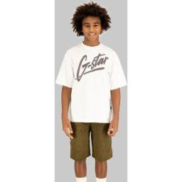 G-star Logo Tee Juniors Blanc 12Y Male