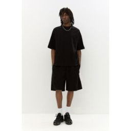 Pull&Bear Bermuda Jogger Texture Diagonale Noir L male