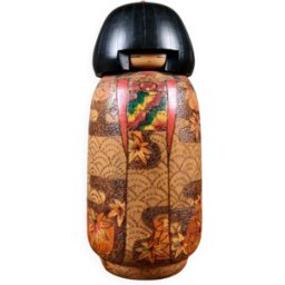 Kokeshi à feuilles d érables, par Inosuke Kobayashi, Japon, 1970 bois 13x13x30