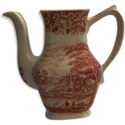 ART Pot decoration blanc et rose paysage multicolore 20x11x18