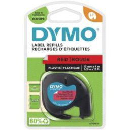 Ruban Letratag LT Dymo - Ruban noir/rouge - 12 mm x 4 m