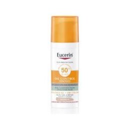 Eucerin Sun Protection Oil Control Gel Crème Teinté Médium SPF 50 + 50 ML - Flacon Airless 50 ml