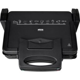 Silva Homeline KG 2410 électrique Grill à contact revêtement anti-adhésif, rabattable, voyant lumineux noir