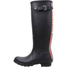 Bottes Hunter ORIGINAL TALL TRI COLOUR LOGO BACKSTRAP Noir