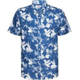 Chemise Petrol Industries Chemise Manches Courtes Imprimé De Fleurs Bleu Bleu