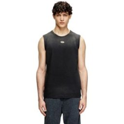 Diesel - Débardeur délavé avec cut-out Oval D - T-Shirts - Homme - Noir XL