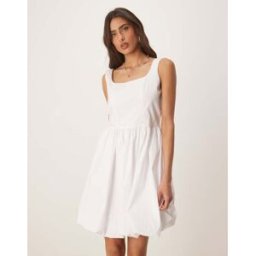 JDY - Robe courte Ã ourlet boule - Blanc Blanc XS female