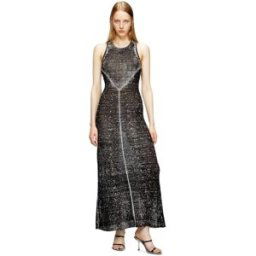 Diesel - Robe en lin tricoté avec logo cut-out - Robes - Femme - Noir S