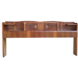 Tête de lit cosy Art Déco en ronce de noyer bois 197x25x96