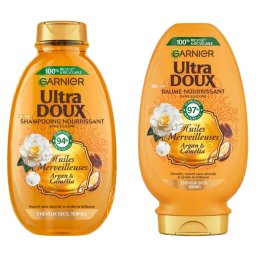 Lot de Shampoing et Baume Nourrissant Ultra Doux - Huiles Merveilleuse Argan & Camélia