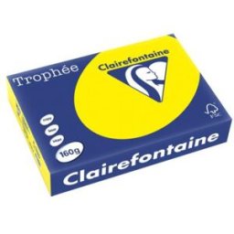 Clairefontaine Papier trophee - jaune soleil - teinte intense - 160 g - A4 - ramette de 250 feuilles