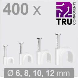 TRU COMPONENTS T24CA127 Cavalier TC-13448460 Plage de Ø du faisceau 3 à 12 mm blanc 400 pc(s)