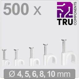 TRU COMPONENTS T24CA129 Cavalier TC-13448468 Plage de Ø du faisceau 2 à 10 mm blanc 500 pc(s)