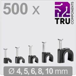 TRU COMPONENTS T24CA133 Cavalier TC-13448484 Plage de Ø du faisceau 2 à 10 mm noir 500 pc(s)