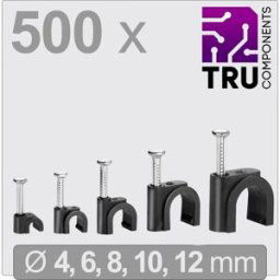 TRU COMPONENTS T24CA132 Cavalier TC-13448480 Plage de Ø du faisceau 2 à 12 mm noir 500 pc(s)