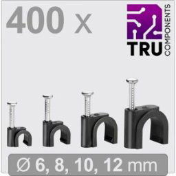 TRU COMPONENTS T24CA131 Cavalier TC-13448476 Plage de Ø du faisceau 3 à 12 mm noir 400 pc(s)