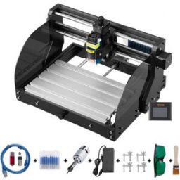 VEVOR Machine à Graver CNC 3018 Pro Graveur Laser 15 W Zone de Travail 3 Axes 30x18x4,5 cm Machine de Gravure Laser avec Contrôle GRBL de Précision pour Sculpture sur Plastique, Acrylique, PVC, Bois