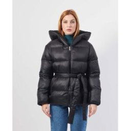 Blouson BOSS Veste femme avec ceinture et capuche Noir
