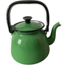ART Cafetière émaillée verte et noire vert 14x15x15