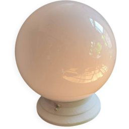Applique plafonnier vintage avec Globe lampe verre opaline blanc blanc 20x20x21