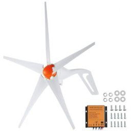 VEVOR Générateur d'éolienne 500 W, kit d'éolienne 12 V, générateur d'énergie éolienne à 5 pales avec contrôleur MPPT, direction du vent réglable et vitesse de démarrage du vent de 2,5 m/s, adapté pour