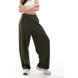 ASOS DESIGN - Pantalon de jogging molletonnÃ© coupe bouffante - Kaki-Vert Vert S female