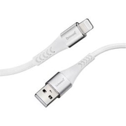 Intenso Câble USB USB 2.0 USB-A mâle, Connecteur Lightning 1.50 m blanc gaine textile 7902102