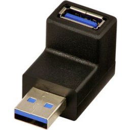 LINDY USB 3.0 Adaptateur [1x USB 3.0 mâle type A - 1x USB 3.0 femelle type A] USB 3.0 90 Degree Down Type A Male to A Female Right Angle Adapter
