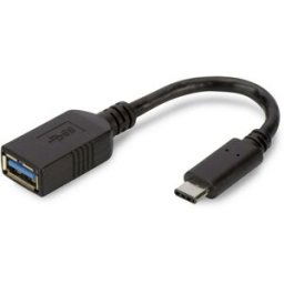 Digitus USB 3.0 Adaptateur [1x USB 3.0 femelle type A - 1x USB 3.0 mâle type C] AK-300315-001-S 0.15 m rond, connecteur utilisable des deux cotés, blindage