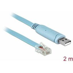 Delock Adaptateur USB USB 1.1, USB 2.0 USB-A mâle, Connecteur RJ45 2.00 m bleu 64185