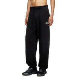 Diesel - Pantalon de survêtement avec logo Oval D effet métal - Pantalons - Homme - Noir XS