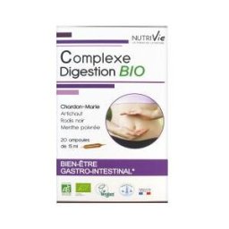Nutrivie Ampoules 15 ml - Complexe Digestion Bio* - Boîte 20 Ampoules de 15 ml