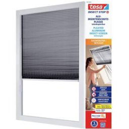 tesa Insect Stop 55804-00000-00 Moustiquaire plissée en aluminium (l x H) 1.14 m x 1.60 m anthracite 1 pc(s)
